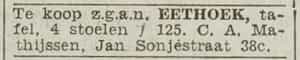 Artikel 'eethoek,' uit Algemeen Dagblad van 1 mei 1970
