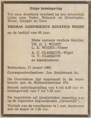 Artikel 'Thomas Godfriedus Ignatius Wight' uit  van  dec 
