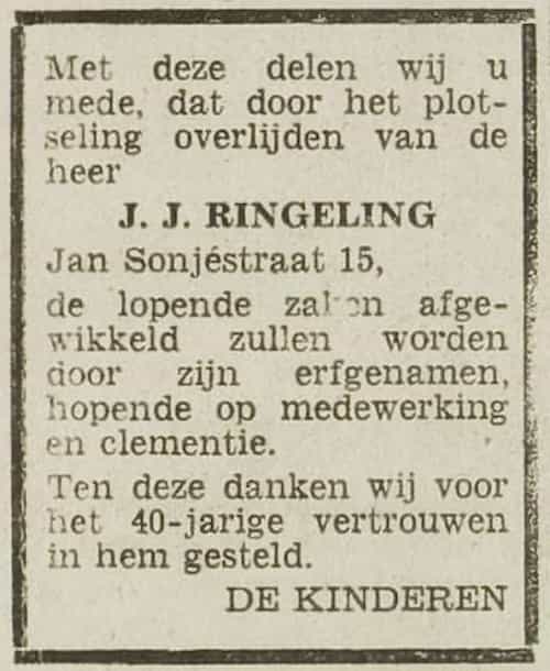 Artikel 'J.J. Ringeling' uit  van  dec 
