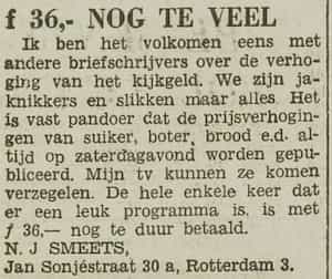 Artikel 'ƒ36,— nog te veel' uit Het Rotterdamsch parool van 6 feb 1964
