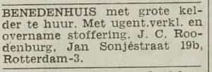 Artikel 'Benedenhuis' uit Rotterdamsch nieuwsblad van 2 mei 1904

