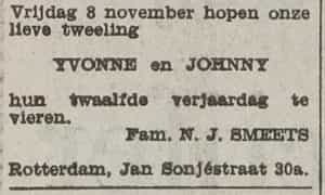 Artikel 'Yvonne en Johnny' uit Het Rotterdamsch parool van 6 feb 1964
