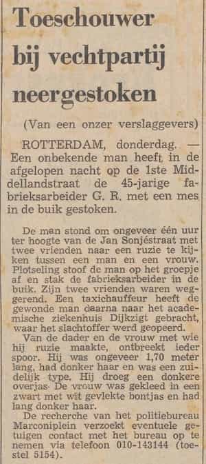 Artikel 'Toeschouwer bij vechtpartij neergestoken' uit  van  dec 
