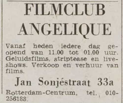 Artikel 'Filmclub Angelique' uit Algemeen Dagblad van 8 apr 1982
