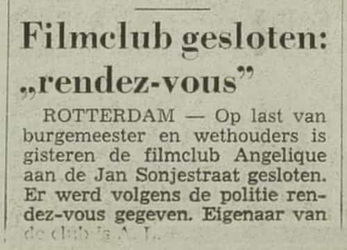 Artikel 'Filmclub gesloten: „rendez-vous”' uit Algemeen Dagblad van 8 apr 1982
