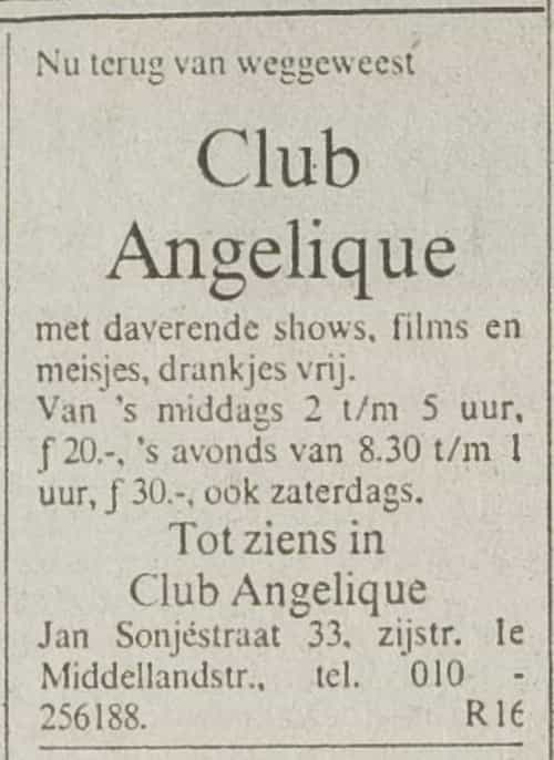 Artikel 'Club Angelique' uit Algemeen Dagblad van 8 apr 1982
