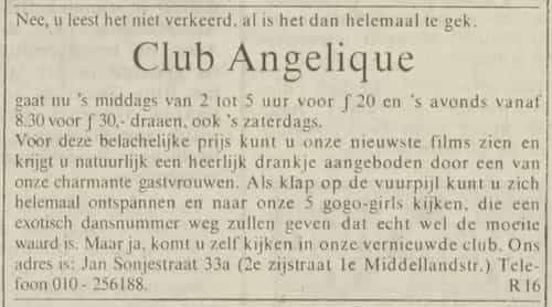 Artikel 'Club Angelique' uit Algemeen Dagblad van 8 apr 1982
