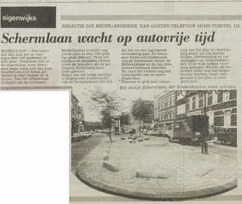 Artikel 'Schermlaan wacht op autovrije tijd' uit  van  dec 
