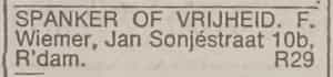 Artikel 'Spanker of Vrijheid.' uit Algemeen Dagblad van 1 mei 1970
