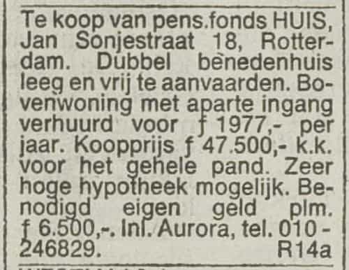 Artikel 'huis,' uit Rotterdamsch nieuwsblad van 2 mei 1904
