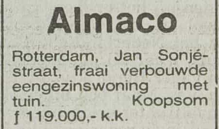 Artikel 'Almaco' uit Rotterdamsch nieuwsblad van 2 mei 1904
