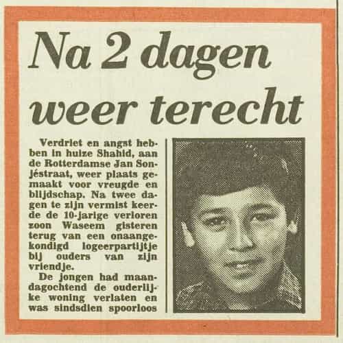 Artikel 'Na 2 dagen weer terecht' uit  van  dec 
