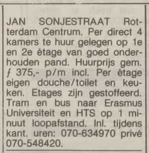 Artikel 'Jan Sonjéstraat' uit Rotterdamsch nieuwsblad van 2 mei 1904
