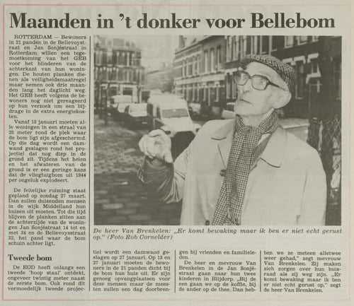Artikel 'Maanden in 't donker voor Bellebom' uit Het Rotterdamsch parool van 6 feb 1964

