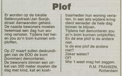 Artikel 'Plof' uit  van  dec 

