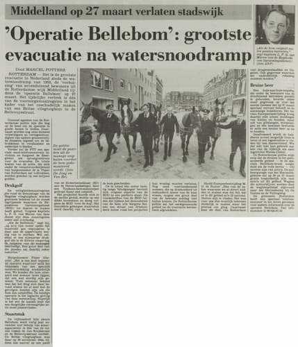Artikel '‘Operatie Bellebom’: grootste evacuatie na watersnoodramp' uit  van  dec 
