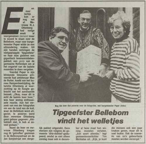 Artikel 'Tipgeefster Bellebom vindt het welletjes' uit  van  dec 
