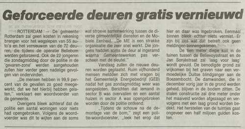Artikel 'Geforceerde deuren gratis vernieuwd' uit  van  dec 
