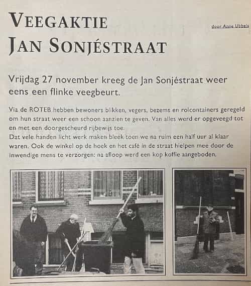 Artikel 'Veegaktie Jan Sonjéstraat' uit  van  dec 
