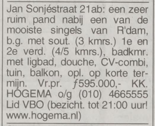 Artikel 'Jan Sonjéstraat 21ab:' uit Het Vrije Volk van 9 feb 1949
