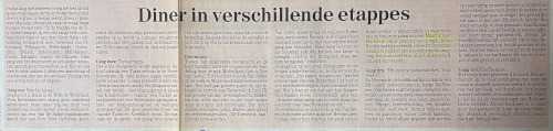 Artikel 'Diner in verschillende etappes' uit  van  dec 
