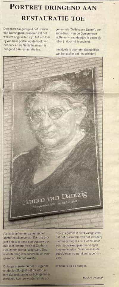 Artikel 'Portret dringend aan restauratie toe' uit  van  dec 
