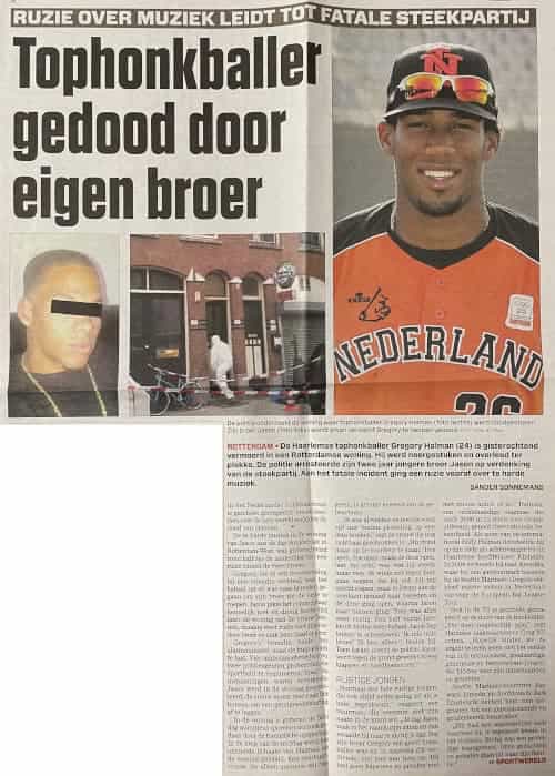 Artikel 'Tophonkballer gedood door eigen broer' uit  van  dec 
