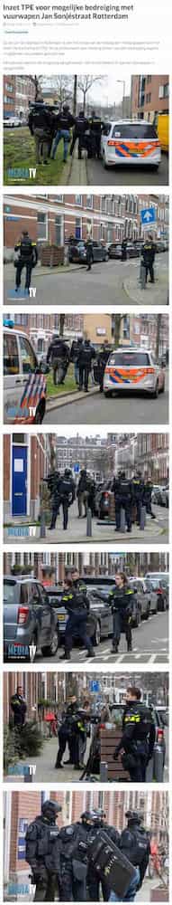 Artikel 'Inzet TPE voor mogelijke bedreiging met vuurwapen Jan Sonjéstraat Rotterdam' uit  van  dec 
